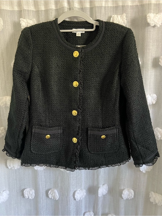 Joan Rivers Jackets & Blazers - Joan Rivers Black Tweed Jacket with Gold Buttons